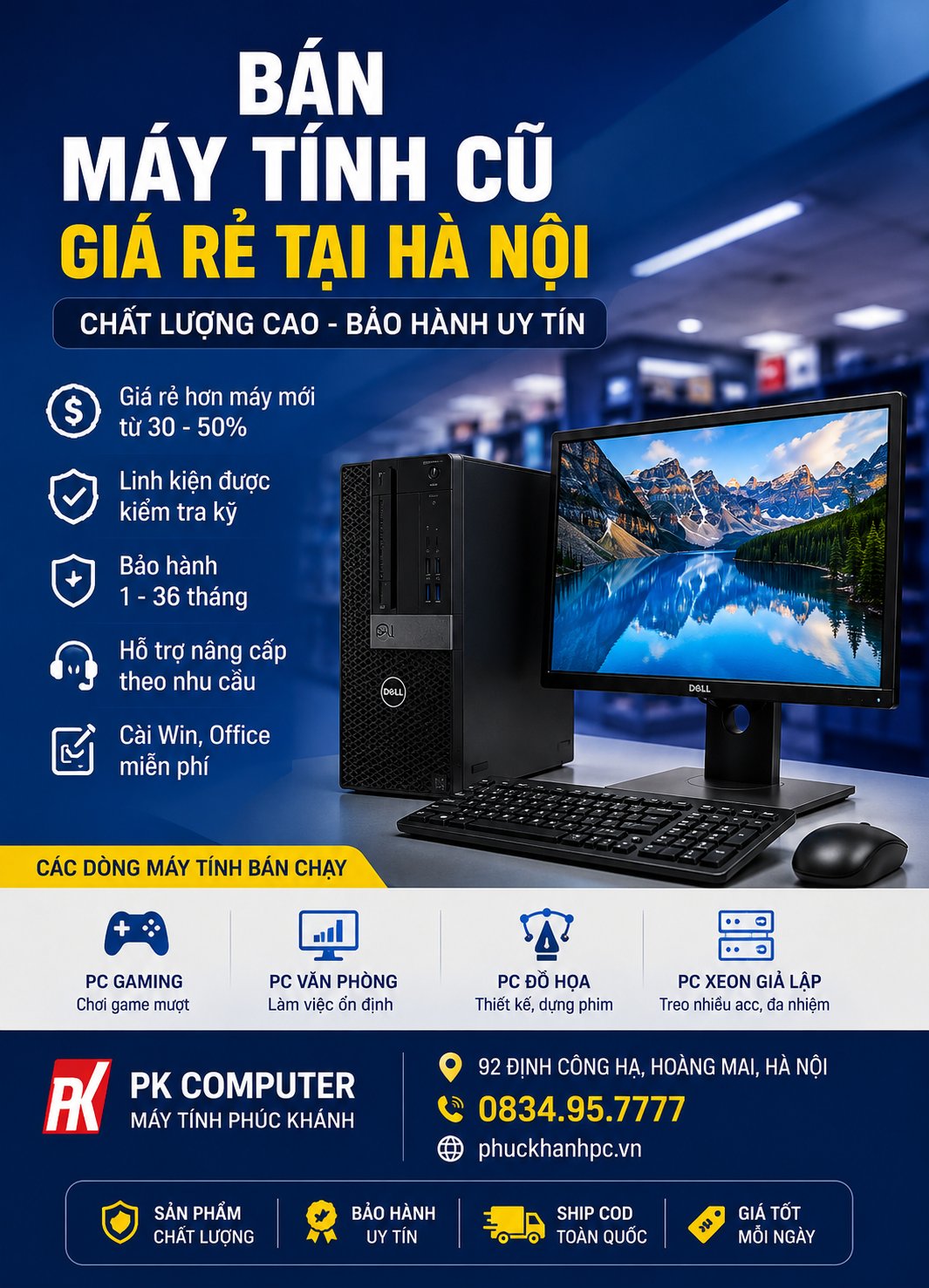 BÁN MÁY TÍNH CŨ GIÁ RẺ TẠI HÀ NỘI